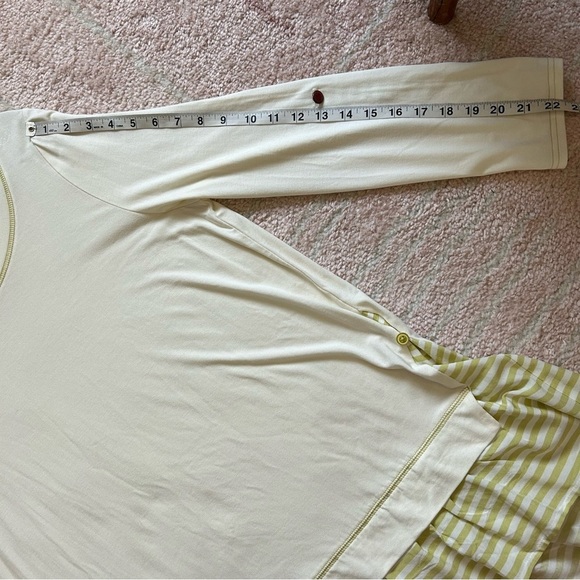 Matilda Jane Cream Long Sleeve Tee With Cream and Green Ruffle Hem Size Large - Picture 10 of 11